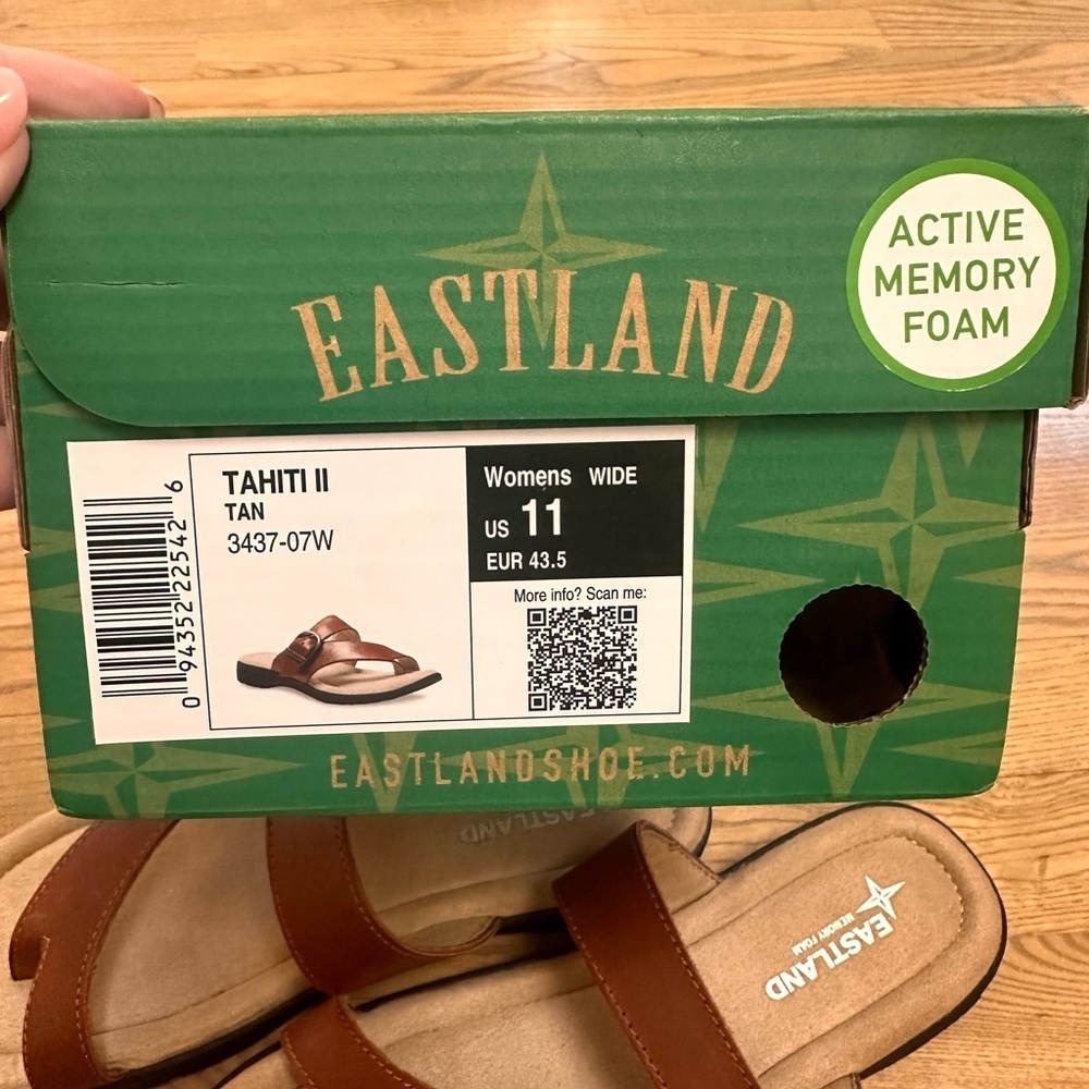 Eastland Brown Leather Tahiti II Memory Foam Women's Sandals 11W *NEW IN BOX* - Picture 6 of 6
